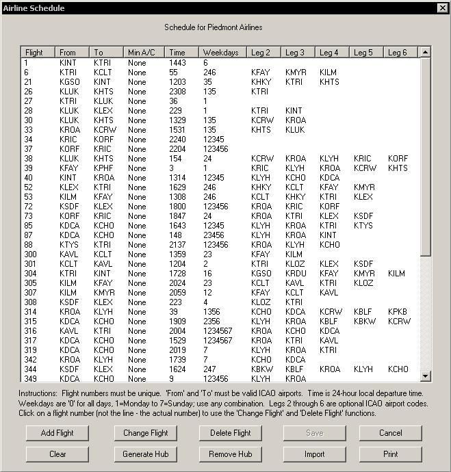 Airline Schedule